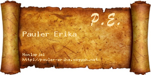 Pauler Erika névjegykártya